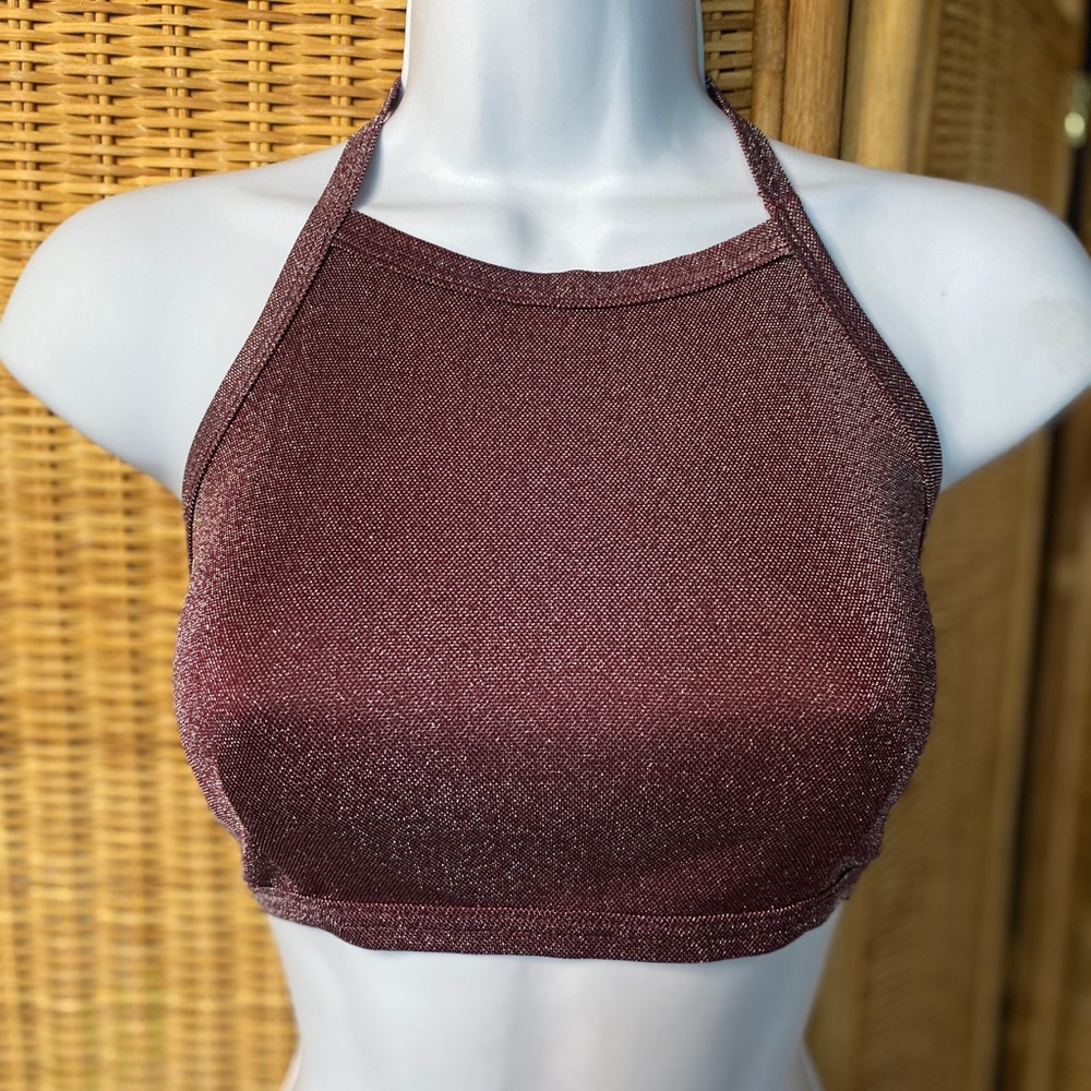 Elegant Halter Neck Bralette - Purple